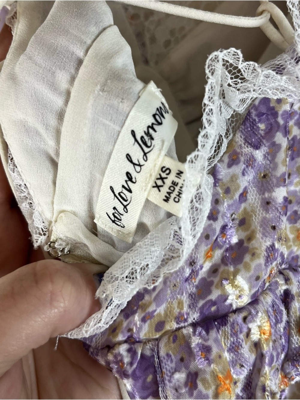 For Love And Lemons Cayne Maxi Dress in Floral Lavender - Picture 12 of 13